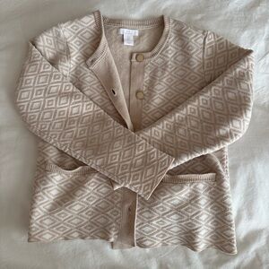 Beige Diamond Pattern Cardigan